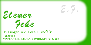 elemer feke business card